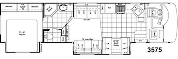 Damon DayBreak Motorhome Floorplan